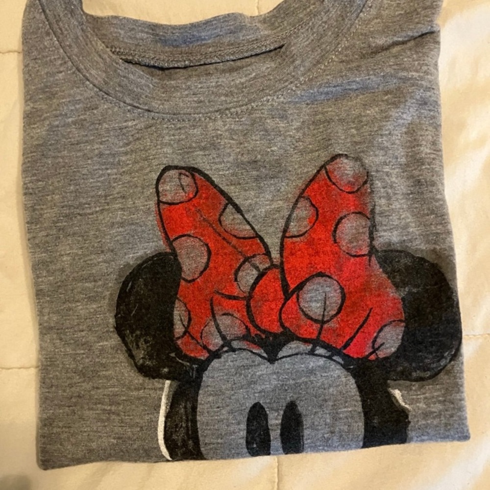 Disney Minnie Mouse Graphic T-Shirt | Gray | Size XS